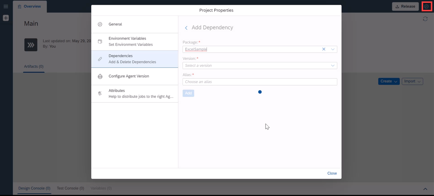 Add Excel and Outlook projects as dependency