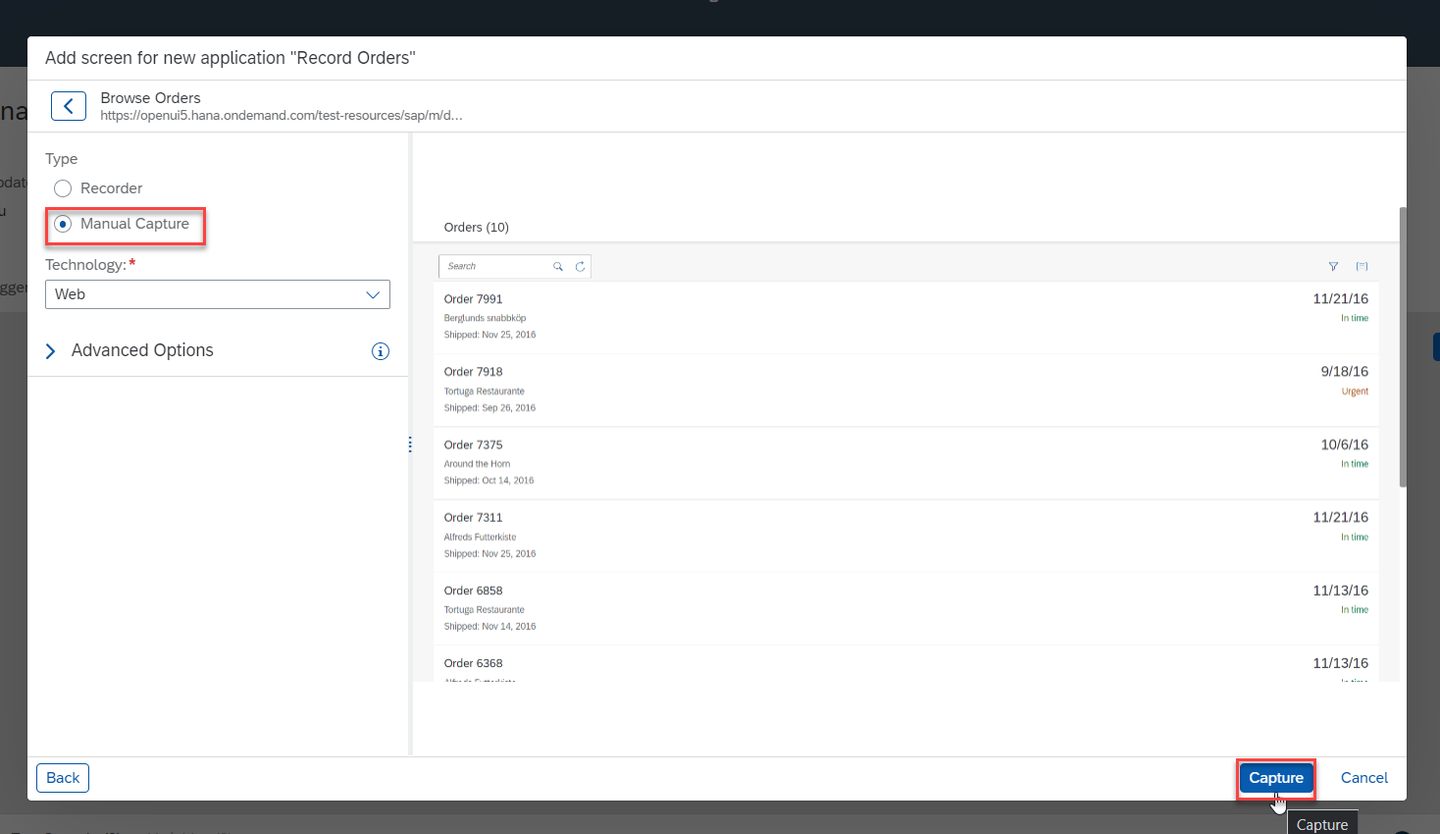 New Project popup