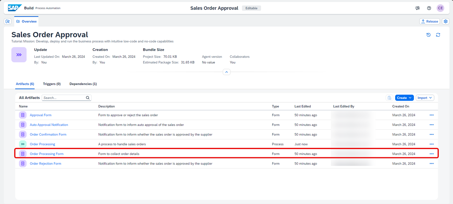 Order Processing Form