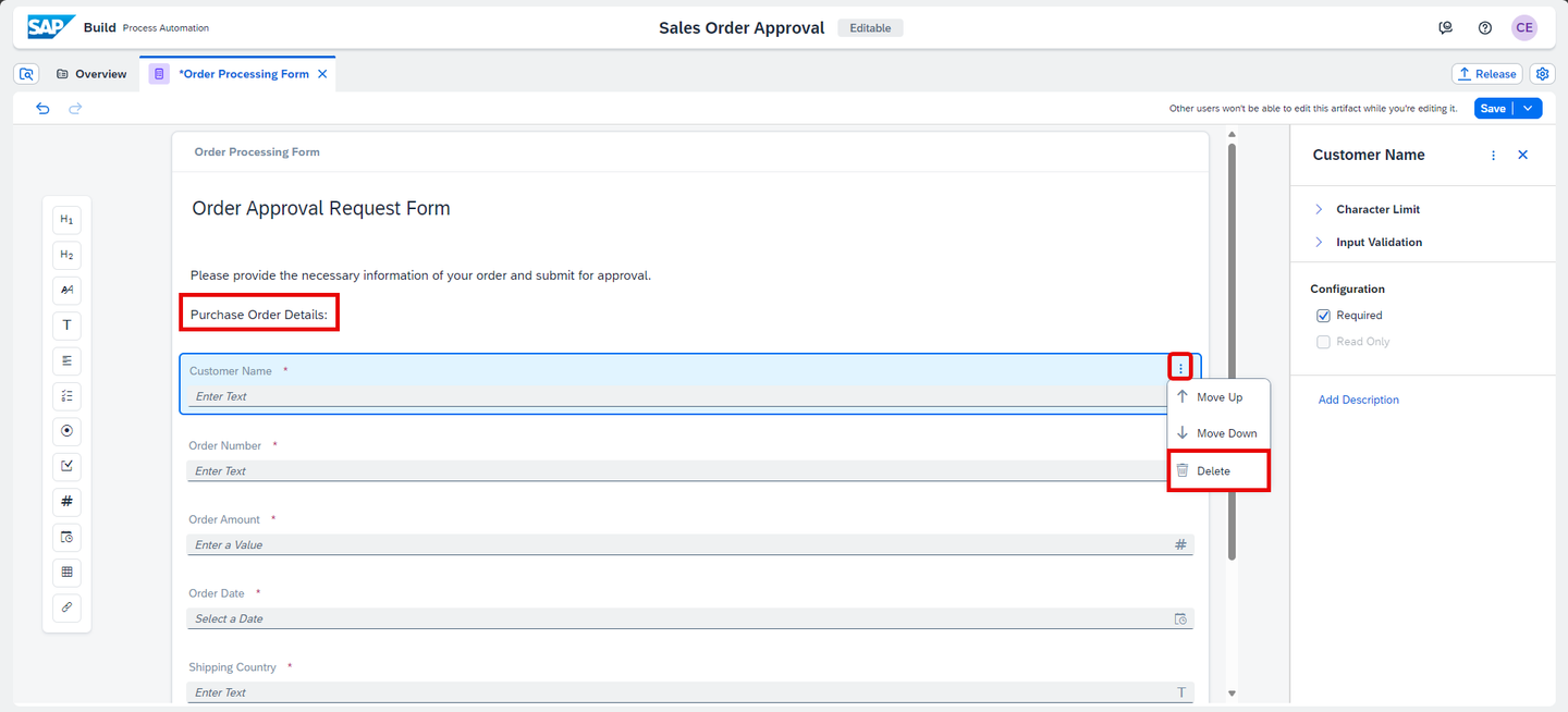 Order Processing Form