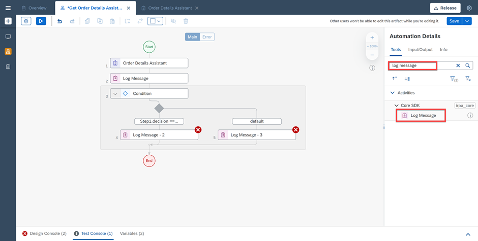 Log messages