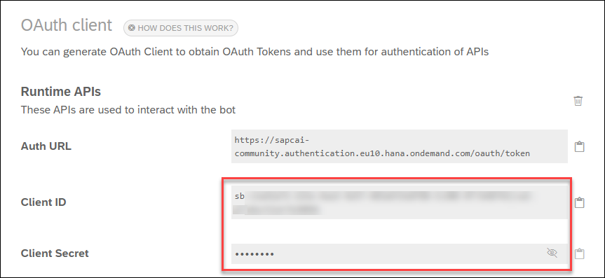 Client credentials
