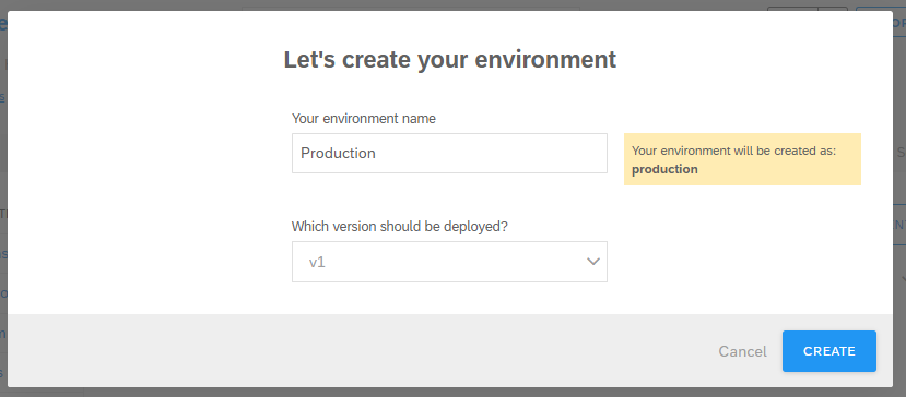 Environment configuration