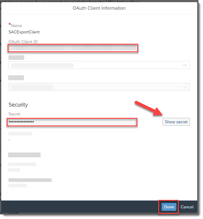 Note down OAuth Client details